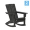 Flash Furniture Black Adirondack Rocking Chairs with Cupholder, 2PK 2-LE-HMP-1045-31-BK-GG - alternate 7